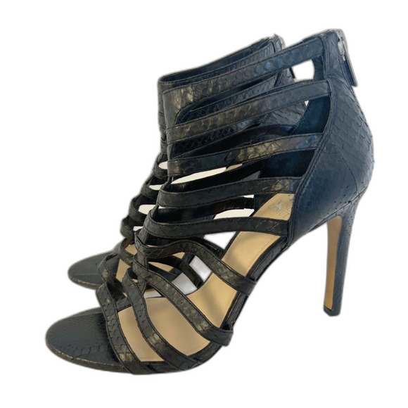 Vince Camuto Kamella High Heel Open Toe Caged Gladiator Sandals Black  Size 8.5 - Picture 8 of 8